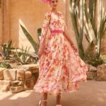 36026 Veni Infantino Printed Chiffon Dress Fuxia Lemon 1