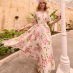 36012 Veni Infantino Rose Green Print Dress 1