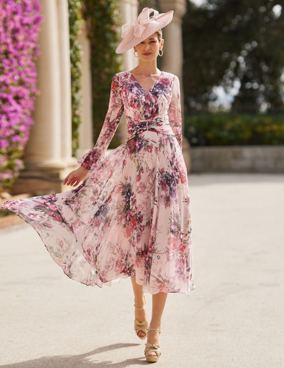 Rosa Clara 8G186 Soft Pink Floral Dress Snooty Frox Rosa Clara 8G186 Soft Pink Floral Dress Snooty Frox