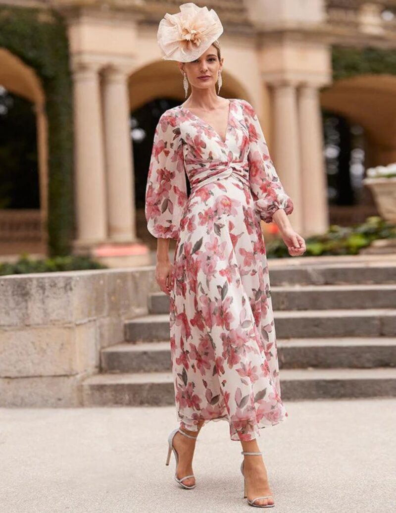 Rosa Clara 8G189 Blush Floral Dress | Snooty Frox