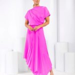Mila Pleat Dress Barbie Pink