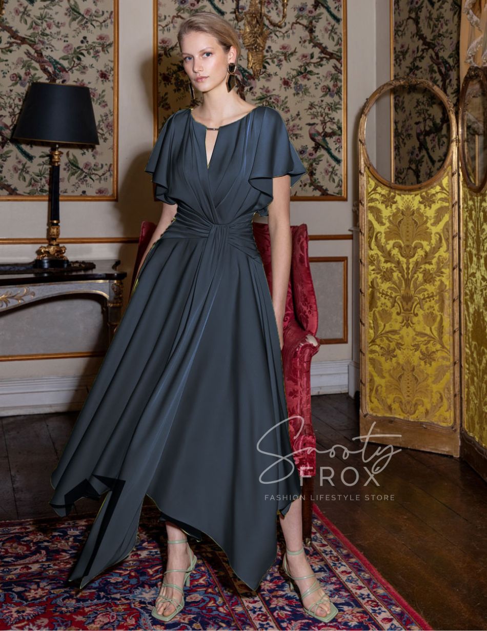 Maisonel ME3003 Navy Butterfly Sleeve Dress