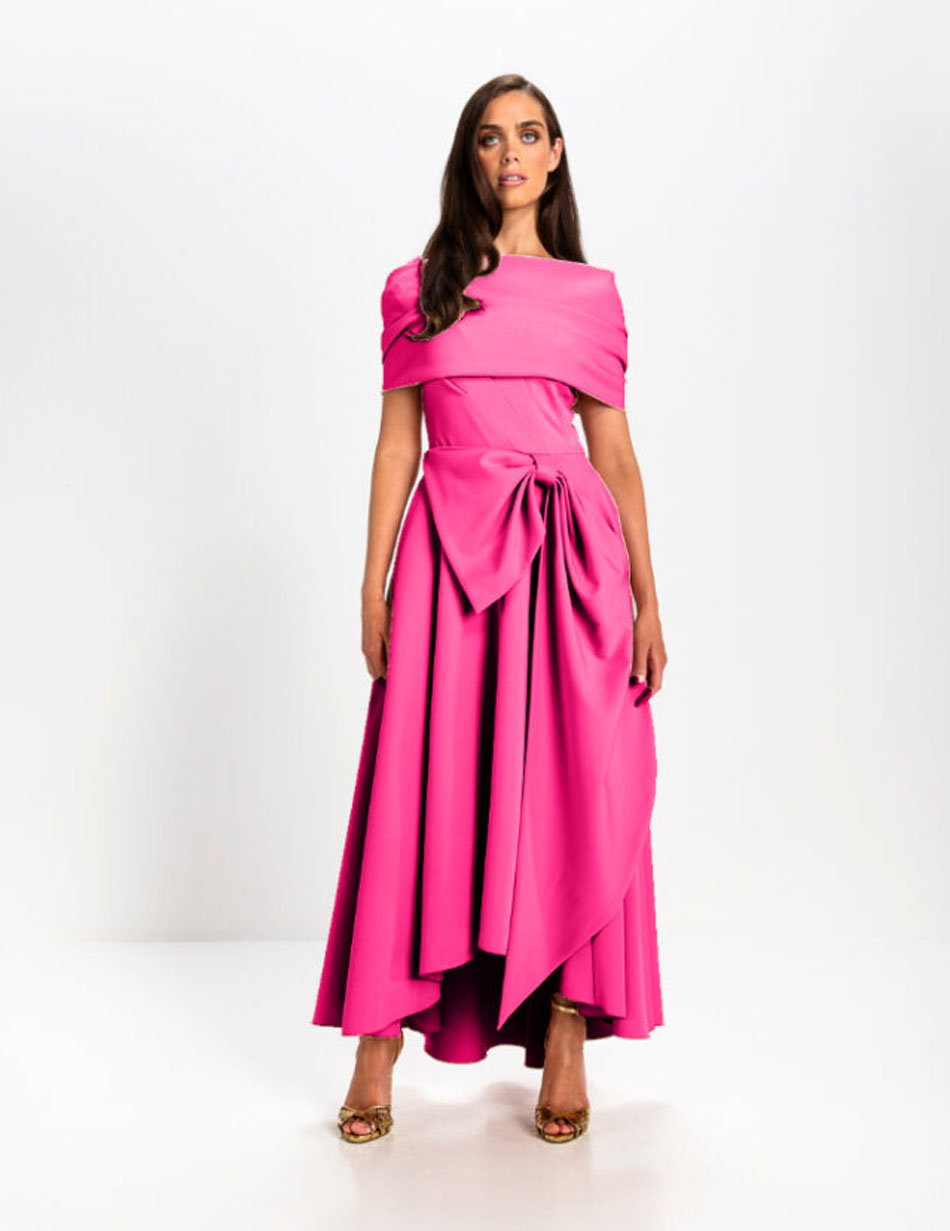 Safia-Flare-Dress-Bright-Pink