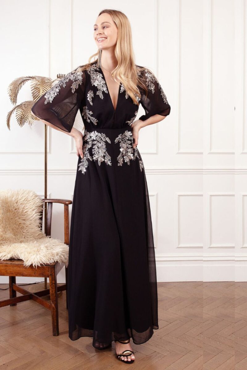 Hope & Ivy Tabby Black Maxi Dress 854779