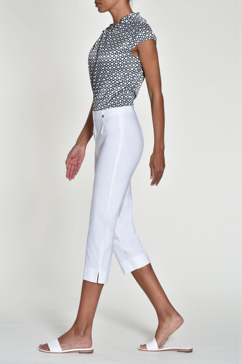 Robell Marie 22 inch White Crop Trousers