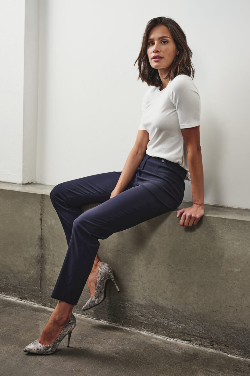 Robell Marie 31 inch Navy Trousers