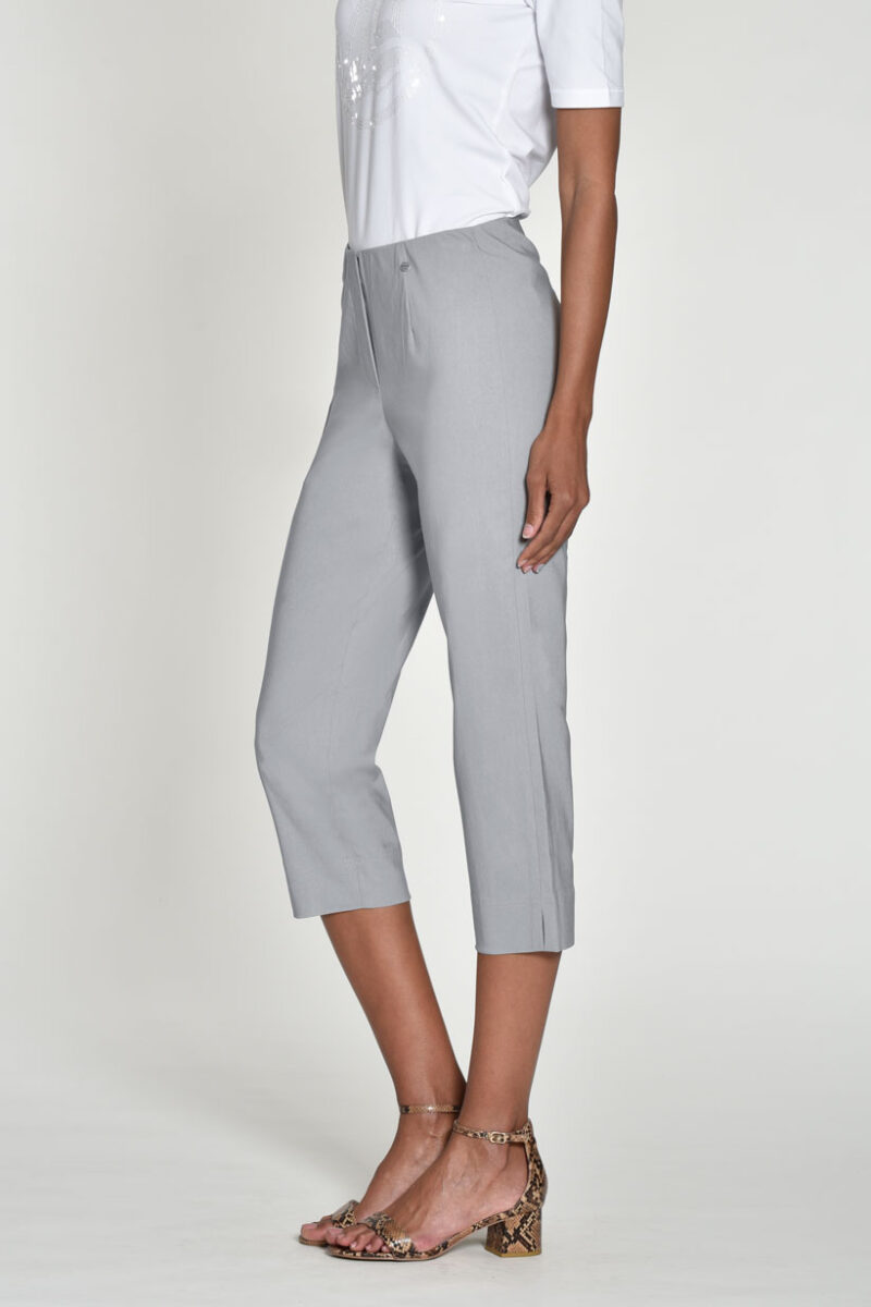 Robell 22 inch Marie Crop Light Grey Trousers