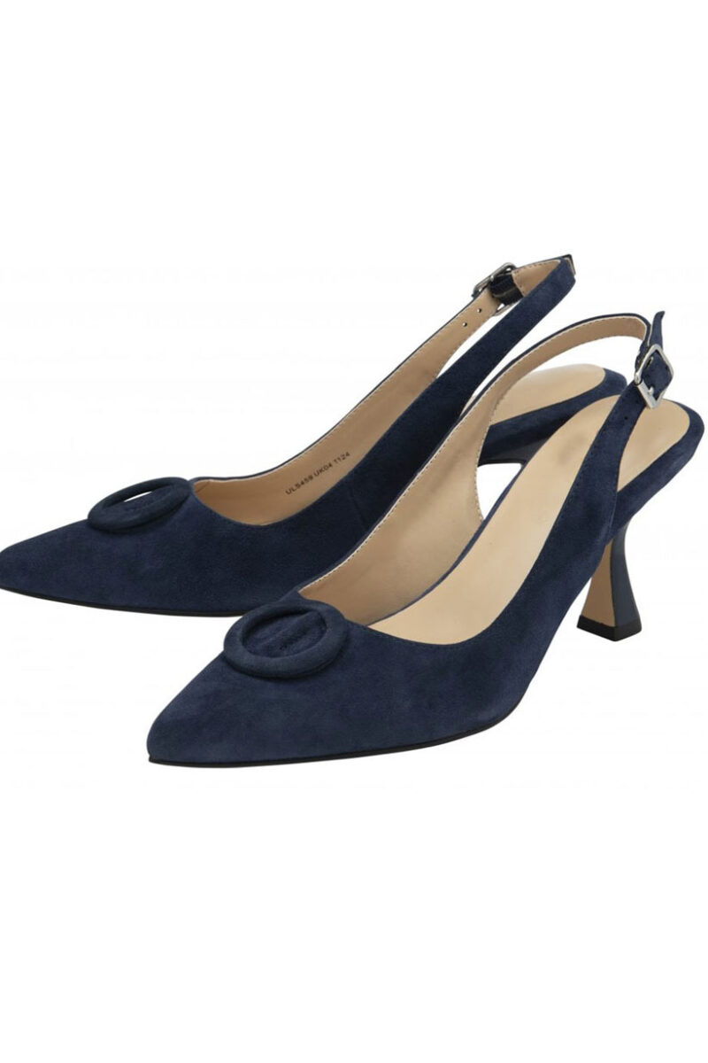 Navy Suede Sling Back Shoes
