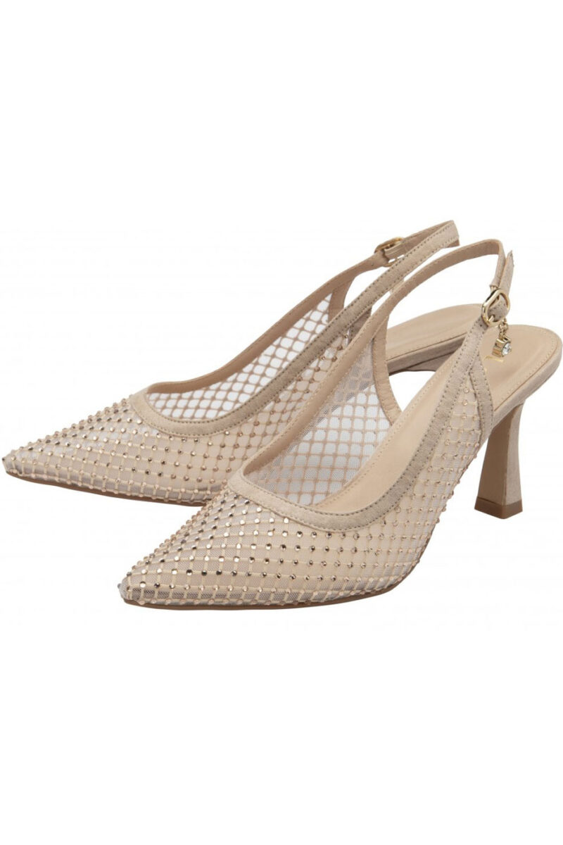Nude Sparkle Sling Back Shoes