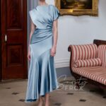 Maisonel ME3071 Steel Midi Asymmetric Dress