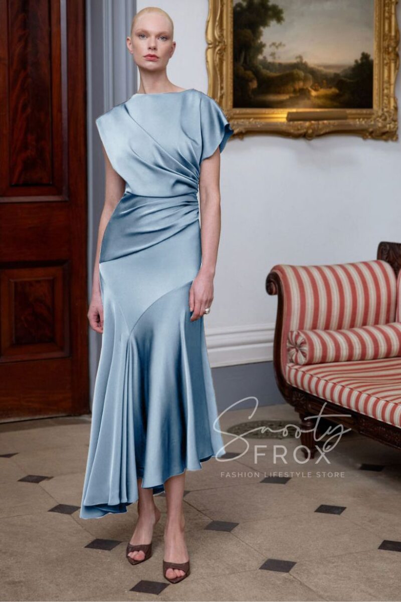 Maisonel ME3071 Steel Midi Asymmetric Dress