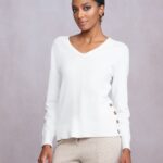 Alison Sheri Off White Button Detail Jumper 46105