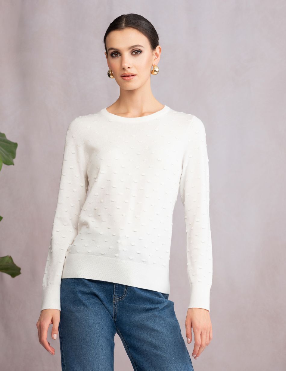 Alison Sheri Off White Spot Jumper 46102