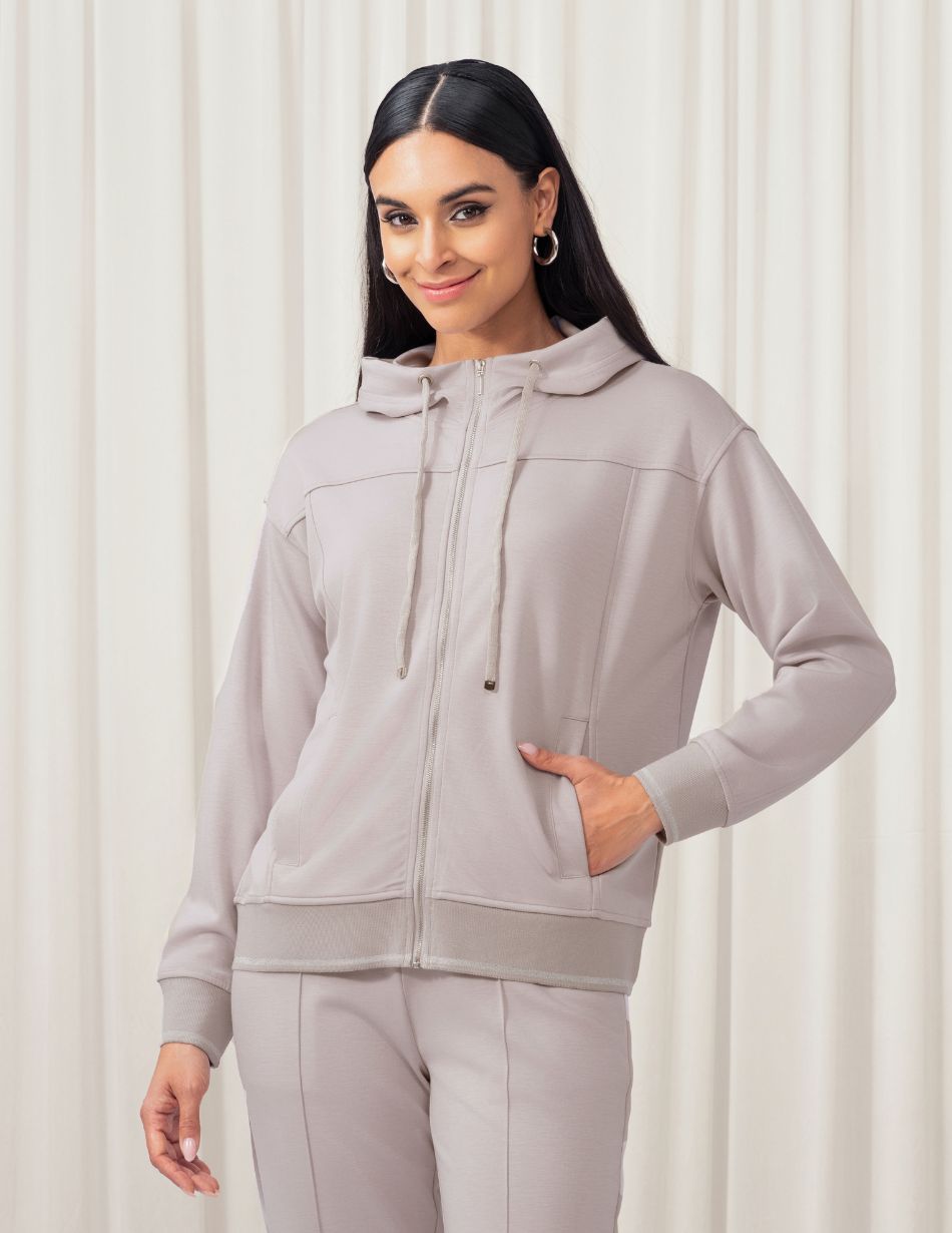 Elena Wang Silver Zip Hoodie EW35203