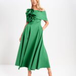 Kevan Jon Kyoto Flare Emerald Dress