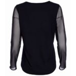 Naya Black Mesh Sleeve Top NAW25106 2