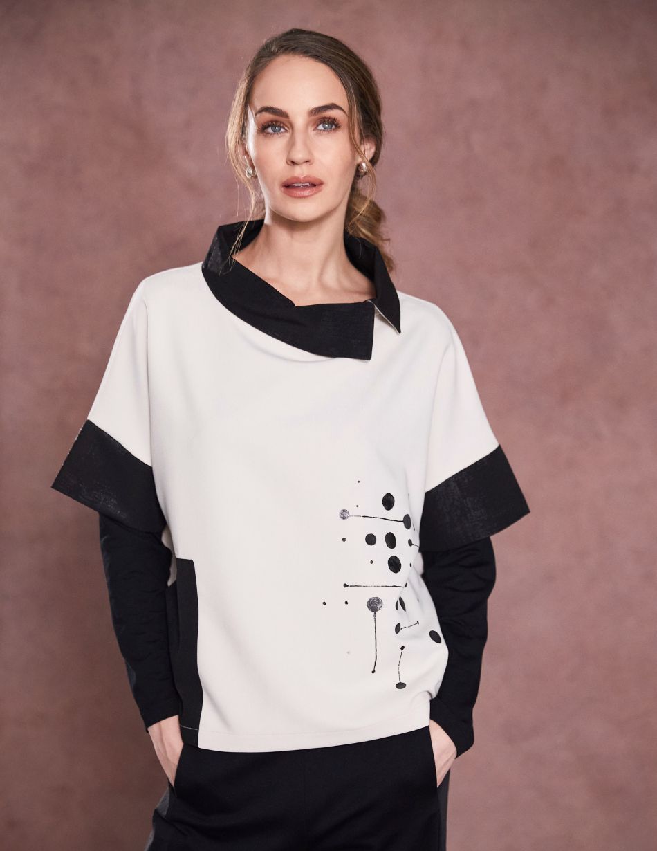 Naya Sand Placement Print Top NAW25276 1 Naya Sand Placement Print Top NAW25276 1