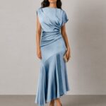 Maisonel ME3071 Steel Midi Asymmetric Dress