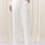 Elena Wang White Wide Trousers EW35206