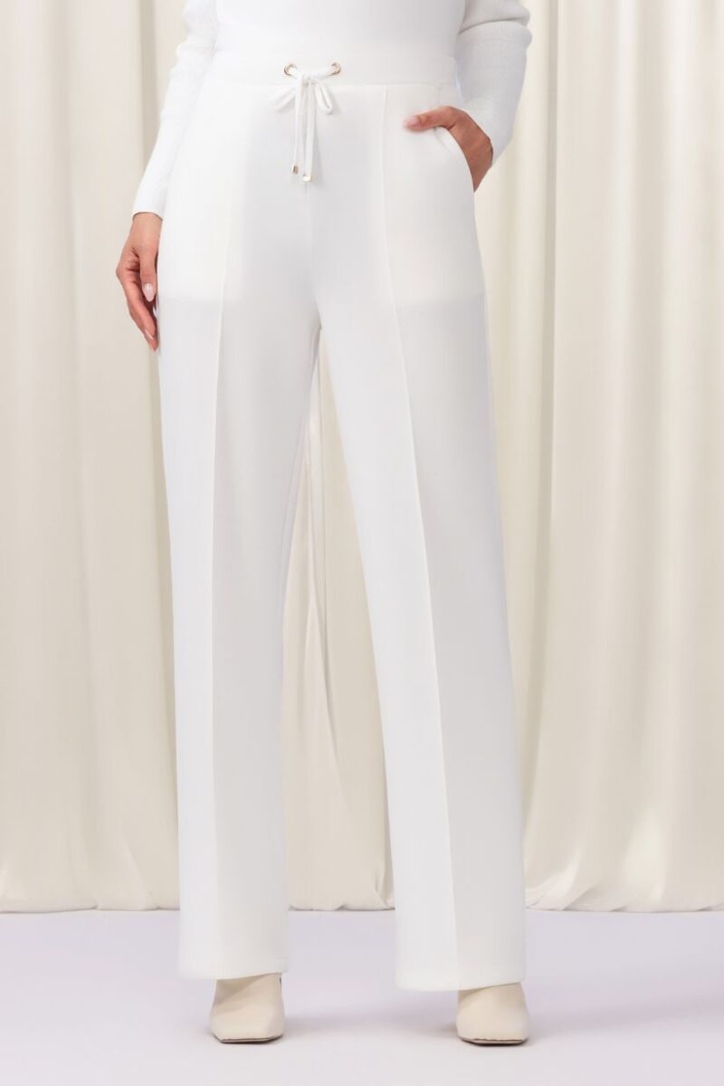 Elena Wang White Wide Trousers EW35206
