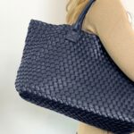 navy Woven Tote Bag 9387