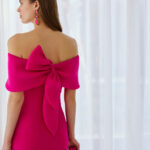 PRE ORDER Rosa Clara 1G54 Fuchsia Bow Back Dress