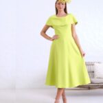 Ella Boo 2513-16 Lime Bardot Dress 1