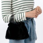 Emily & Noah Black Faux Fur Bag
