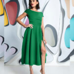Kevan-Jon-Sydney-green-Flare-&-Cape-Dress-1