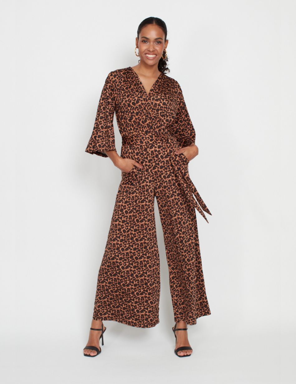 Onjenu Laurie Leopard Print Jumpsuit 1
