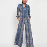 Onjenu Sharon Snake Blue Grey Jumpsuit 1
