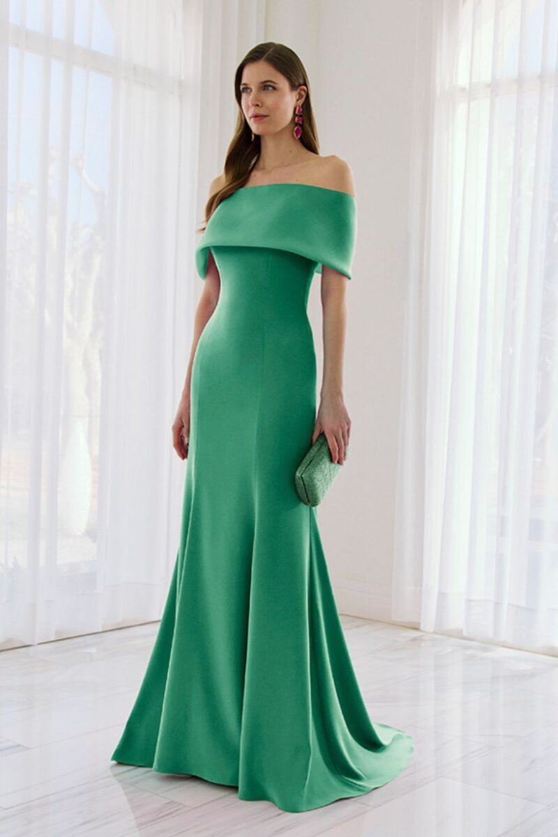 Rosa Clara 1G54 Emerald Bow Back Dress