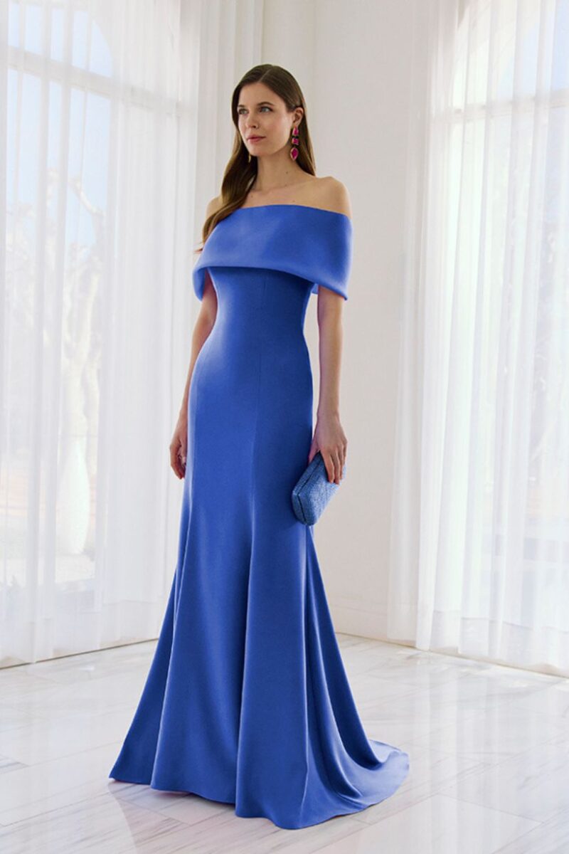 Rosa Clara 1G54 Klein Blue Bow Back Dress