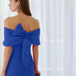 Rosa Clara 1G54 Klein Blue Bow Back Dress Detail