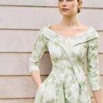 Rosa Clara 1G95 Apple Green Floral Dress Detail