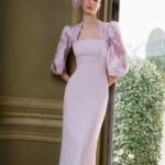 Rosa Clara 1GA1 Dusty Lilac High Neck Dress