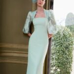 Rosa Clara 1GA1 Glacier High Neck Dress