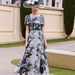 Rosa Clara 1GC8 Silver & Navy Bow Back Dress
