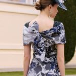 Rosa Clara 1GC8 Silver & Navy Bow Back Dress Back