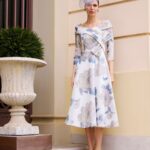 Rosa Clara 1GD4 Ivory & Lilac Dress