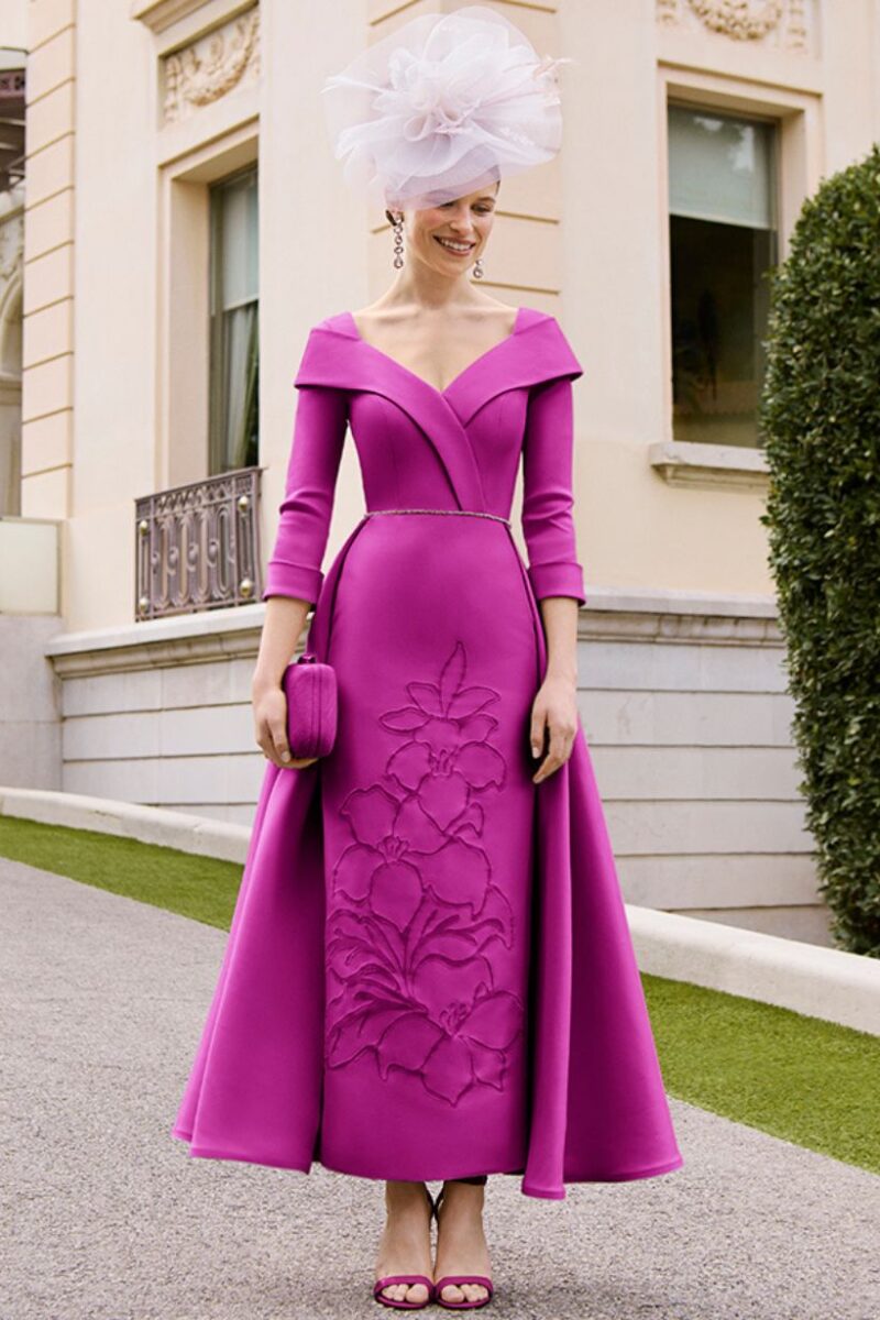 Rosa Clara 1GF5 Fuchsia Embroidered Dress