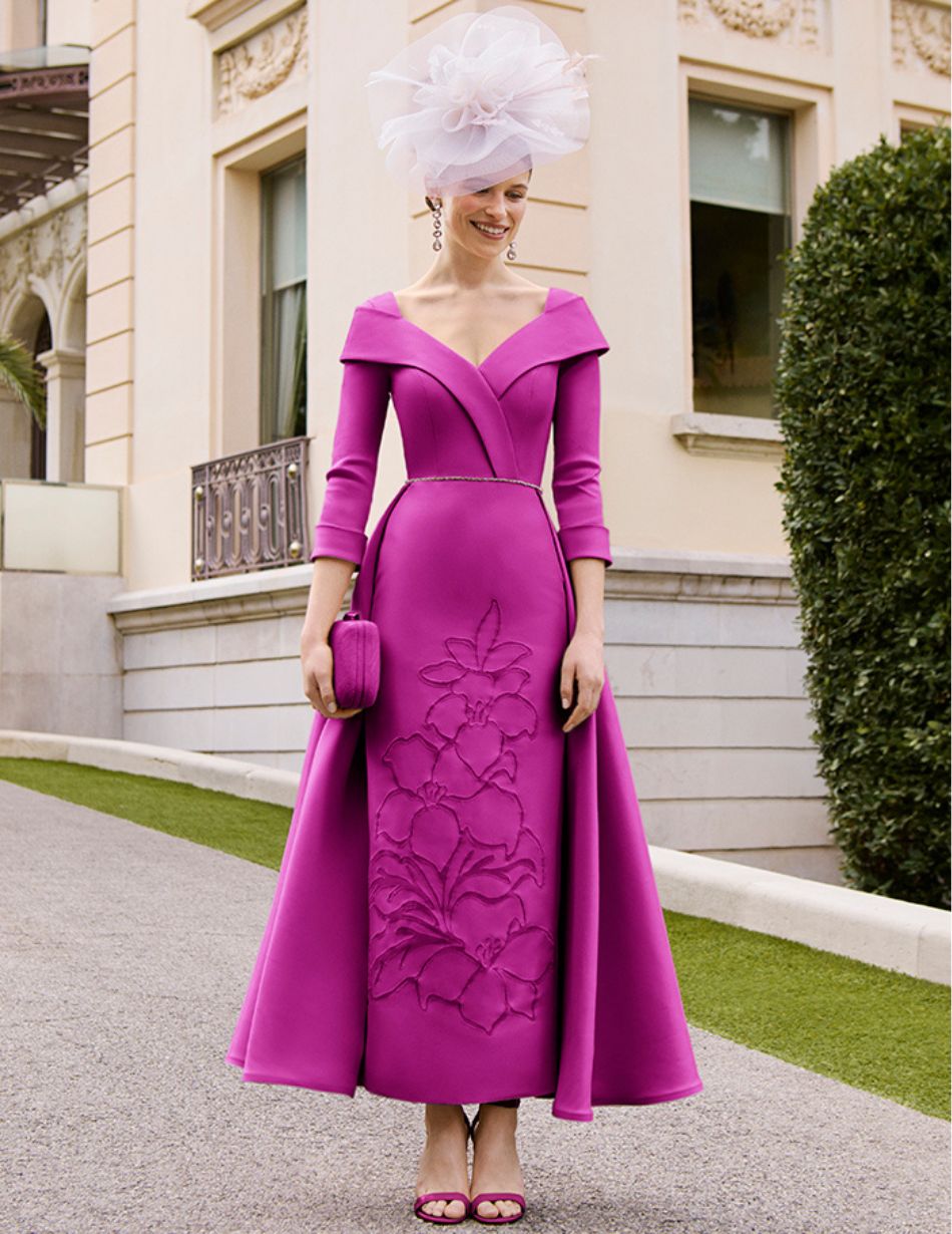 Rosa Clara 1GF5 Fuchsia Embroidered Dress