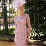 Rosa Clara 1GH5 Rose Beaded Feather Dress