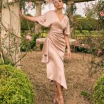 Veni Infantino 992734 Champagne Flutter Sleeve Dress