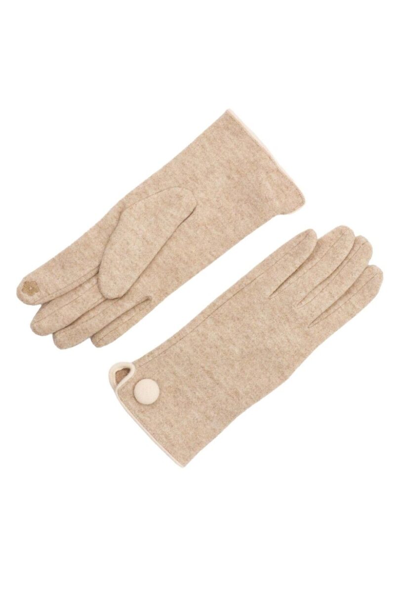 Zelly Taupe Button Gloves