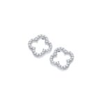 830001247 SILVER OPEN CLOVER EARRINGS