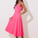 8th Sign Saffria Hot Pink Belted Dress 1