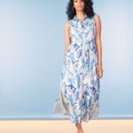 Alison Sheri Blue Printed Shirt Dress A47150