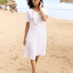 Alison Sheri White Linen Dress A47060