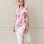 John Charles 66698 Petal Floral Cape Dress
